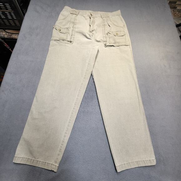 Bimini Bay Pants Mens 36x30 Beige Straight Leg Distressed - Picture 1 of 11